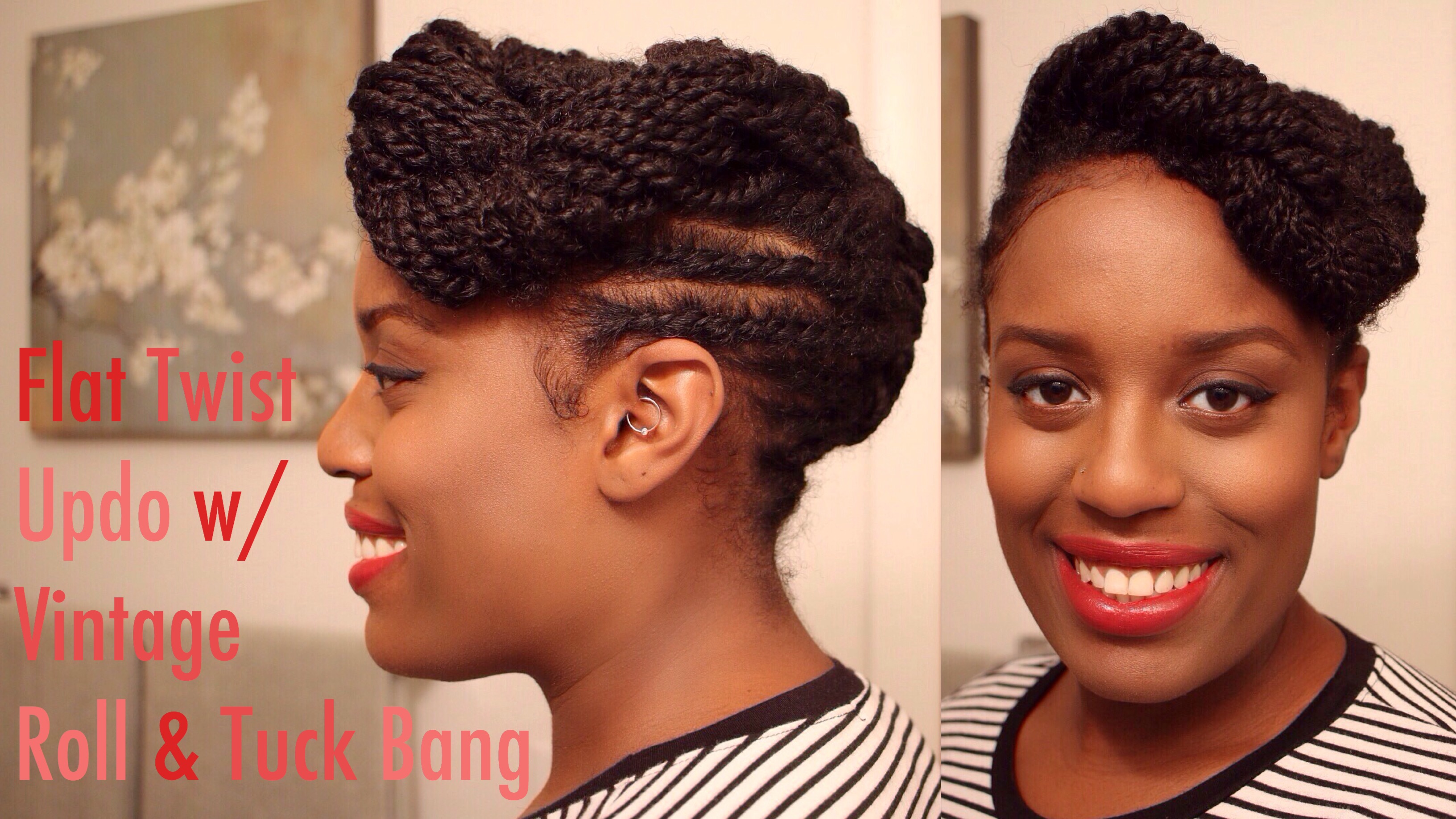 Flat Twist Updo W Vintage Bang Parisin85